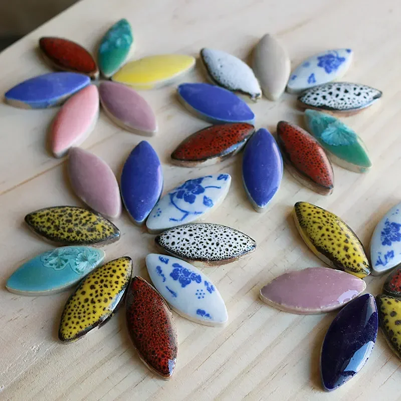100g Mix Color Irregular Ceram - Ceramic Tile Blank ulasan dan harga