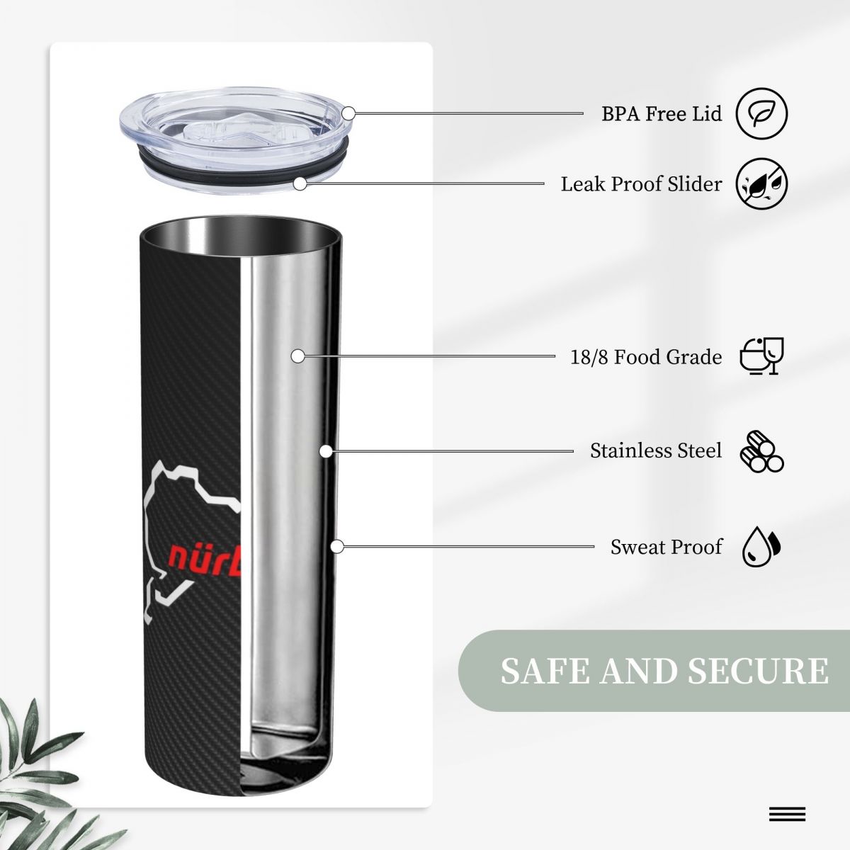 Nurburgring Carbon Fiber White - Tumbler 20Oz White ulasan dan harga